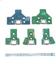 New USB Charging Port Socket Circuit Board with Power Switch Ribbon Cable for PS4 JDS 011 001 030 040 055 Controller (JDS-040)
