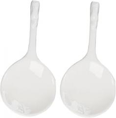 Milisten Ceramic Spoon Holder and Chopstick Rest 2pcs Wear-resistant Compact Spoon Rests for Kitchen Countertop Daily Use