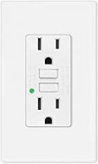 GFCI Outlet 15 Amp Non-TR, KCMYTONER 1PK GFCI Outlets Receptacle with LED Indicator, Non Tamper Resistant GFCI Outlet, with Screwless Wall Plates, ETL Listed,for Indoor Outdoor Use