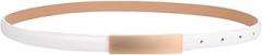 Milisten Women’s Adjustable Thin Genuine Leather Waist Belt White, Skinny Cinch Strap Fashion Accessory for Dresses and Jeans