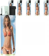 Beach Babes Pin Up Girls Model Set of 5 Lighters S8 Electronic Refillable Flame Cigarette Smoking