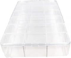 Component Storage Box - PS Fixed 18 Grids Electronic Component Containers Tool Boxes Clear 11.34