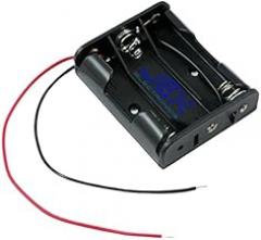 Three/3X AA DIY Battery Holder Case Box Base 4.5V Volt PCB Mount with Bare Wire Ends