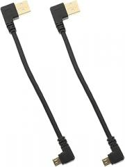 jojofuny 2pcs 6-inch Micro USB Right Angle Cable Data Transfer and Fast Charging Cord with Gold-Plated Connectors Compatible with Android Devices and Portable Electronics