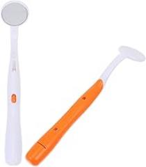 2pcs Led Oral Inspection Mirror with Light Teeth Care Tool for Comfortable Handle Built Flashlight for Hard See Areas -fog Design