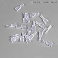 Davitu 100pcs 4.8 spring sheath Transparent sheath Terminal sheath inserted spring spring set of flame retardant sheath
