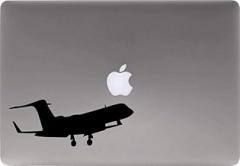 Airplane Silhouette Version 1 Vinyl Decal Sticker for Computer MacBook Laptop Ipad Electronics Home Window Custom Walls Cars Trucks Motorcycle Automobile and More (Black)