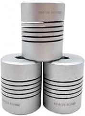 Aluminum Threaded Wire Gold Elastic Coupling 4mm 5mm 6mm 8mm 10mm for Encoder Stepper Motor Outer Diameter 19mm Length 24mm(6mm-10mm)