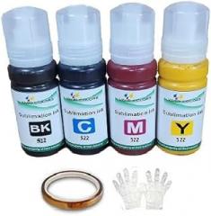 Vivid Colors Dye Sublimation T522 522 Ink Refill for Supertank Printers ET-2720 ET-4700 ET4700 ET2700 Sublimation Printer Heat Press Transfer on DIY Mugs Plates T-Shirts