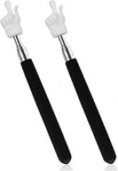 2Pcs Telescopic Teachers Pointer, Extendable Hand Pointer Finger Pointer Stick, Mini Retractable Classroom Pointer for Elementary School Kindergarten Teacher, Classroom Supplies