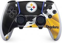 Skinit Decal Gaming Skin Compatible with PS5 DualSense Edge Pro Controller - Officially Licensed NFL Pittsburgh Steelers Design
