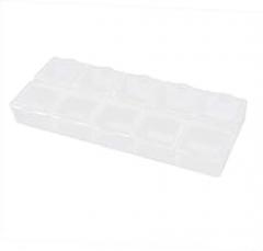 NEW LON0167 Multifunction Clear White Plastic 10 Slots Electronic Component Storage Case(Multifunktions klarer weißer Kunststoff 10 Steckplätze für elektronische Komponenten