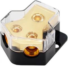 Buwovsa12V Power Distribution Block Car Audio 2 Way Ground Distribution Block 0/2/4 Gauge in 4/8/10 Gauge Out 12 Volt Amp Distribution Block Splitter for Marine Automotive Car Boat