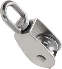 M25 Lifting Crane Swivel Hook Single Pulley Block Hanging Wire Towing Wheel Silver Tone 1Pcs,Aicosineg