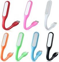 Phineapple® Silicone USB LED Light Lamp (Warm White), Portable Reading Work Bed Flexible Adjust Angle Lamp Light for Laptop Pc Notebook Desktop Power Bank (Blue)