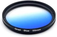 37/40.5/43/46/49/52/55/58/62/67/72/77/82mm Graduated Color Filters Gradual Color Neutral Density Camera Lens Filter Red Orange Yellow Green Blue Purple Grey Graduated Color Filters (Blue,55mm)