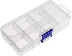 PP Component Storage Box Case 127 * 65 * 21mm Plastic Organizer Adjustable Container 10 Removable Grids Tool Boxes SMD SMT Case for Electronic Component Small Accessories Transparent Color