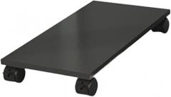Wooden Desktop CPU Stand with 4 Caster Wheels for Easy Mobility, Black