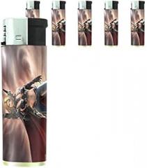 Bad Girls Pin Up Girl Model Set of 5 Lighters S5 Electronic Refillable Flame Cigarette Smoking