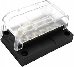 100A Cable Organizer Bus Box 4 Way Power Distribution Block for Car, RV, Marine - Nylon Insulated Terminal Block with Non-Slip Battery