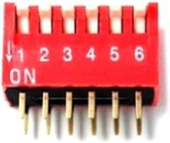10 Pcs DIP Switch 6 bit Way 2.54mm Toggle Switch Red Snap Switch Electronic
