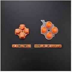 Gametown Replacement Left Right Buttons Kit ABXY D-Pad Rubber Button Direction Button for PSP 3000 Slim Console-Clear Orange.