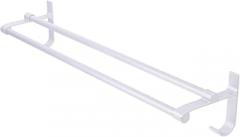 Milisten Wall-Mounted Nail-Free Towel Rack 50cm Double Bar White Bathroom Towel Holder Storage Shelf for Home Bath and Kitchen