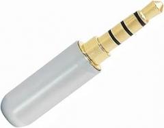 fengpeng 1/5PCS 3.5MM Audio Connector 4 Poles Headphone Jack Male Plug Earphone Repair Cable Solder Wire DIY AUX .5 Adapter(Matte Silver,1pcs)