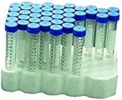 Scilogex 007105 15mL Polypropylene Centrifuge Tubes - Conical, Foam Rack, Sterile, 50/Rack, 300/CS