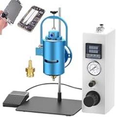 Glue Dispenser with Drip Collection, Pedal Control & Mounting Bracket for Electronics Assembly & DIY Projects