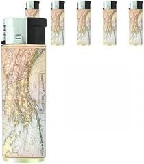 Alaska Scenes Set of 5 Lighters S12 Electronic Refillable Flame Cigarette Smoking