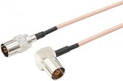 1 Pcs TV Female Header to TV Bent Female Header Adaptier Cable RG316 Wire C0innector British Standard 0.5~30M Replacement for OEM New 2026 High for Reliable Electronic Component