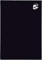 New. 5 Star Notebook Casebound Hard Cover Ruled 80gsm A5 Black [Pack 5]