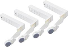 Adjustable ABS Sheet Holders with Built-in Spring, Quilt Corner Clips for Anti-Slip Bed Sheet Fastening, Grip Clips, 4-Pack – Gray/Purple/Blue(Gray)