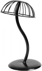 Milisten Metal Hat Display Stand Storage Shelf Hat Holder Rack Mall Display Holder for Home Organization, Black Hollow Design,