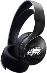 Skinit Decal Gaming Skin Compatible with Pulse 3D Wireless Headset for PS5 - Officially Licensed NFL Philadelphia Eagles Black & White Design