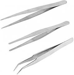 Repair Precision Mounting Tool Set Electronic Stainless Steel Tweezers 3Pcs