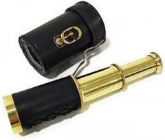 Antique Brass Telescope Spyglass Nautical Marine Black Leather Carry Case Telescope for Images Magnified Distant Objects