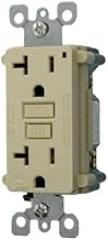 Leviton 7899-KI Test and Reset Buttons Match Face 20-Amp 125-Volt SmartLock PRO Duplex GFCI Receptacle, Ivory