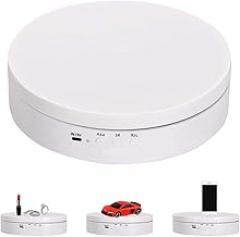 Motorized Rotating Display Stand, 360 Degree Electronic Turntable Display Stand,5.9inch /23LB Load for Photography Products Shows, Jewelry, Watch, 3D Models (White)