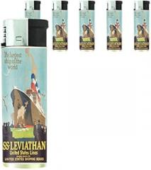 Refillable Electronic Lighter Set of 5 Pieces D-158 SS Leviathan United States Lines