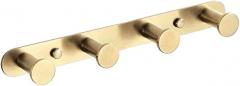 Brushed Gold/White/Matte Black/Brushed Stainless Steel Hooks Bathroom Accessories Wall Mounted Round Robe Hook 3-8 Hooks Brushed Gold 4 Hooks