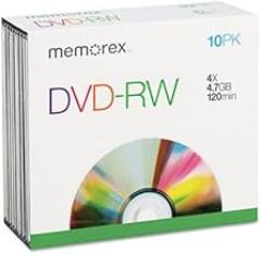 Memorex - 10-Pack 2x DVD-RW Disc Spindle
