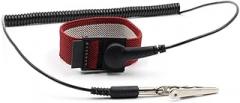 Anti Static Wrist Strap Adjustable with ESD Electronic Discharge and Grounding Clip Featuring Spiral Cord for Electronics Repair and Assembly