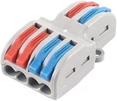 10pcs Universal Splitter Electrical Cable with Lever Terminal Block, Compact Push-in Connector, Quick Wiring Connectors(2 x 4)