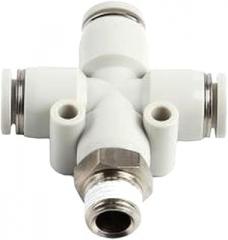 2 Pcs Pneumatic Connector PZB Series Cross Thread Four-Way Pipe Connector PZB601 PZB601