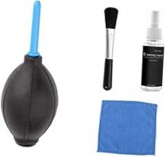 Uonlytech 4pcs Cleaning Tools Air Blower Cleaning Brush Fluid Microfiber Cloth for Keyboards Screens and Electronics for Use