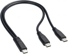 USB C to Two Type C Quick Charging Cable for Electronic Gadgets Power Supply