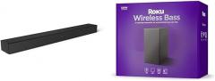Roku TV Wireless Soundbar 2023 | Soundbar Exclusively for RokuTV with Enhanced Stereo Sound, Clear Dialogue, and Simple Wireless Setup,Black and Roku Wireless Bass | Slim Subwoofer Streambar, Streambar Pro Wireless Speakers,Black