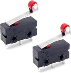 2 PCS 3 Pin Electronic Contact Switch 5A 125V 250V Straight Handle Travel Limit Botton ON Off Controller for RC Model